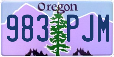 OR license plate 983PJM