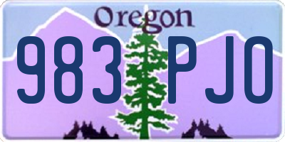 OR license plate 983PJO