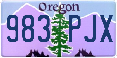 OR license plate 983PJX
