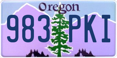 OR license plate 983PKI