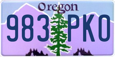 OR license plate 983PKO
