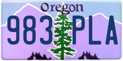 OR license plate 983PLA