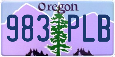 OR license plate 983PLB