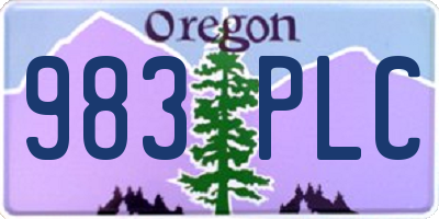 OR license plate 983PLC