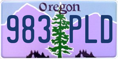 OR license plate 983PLD