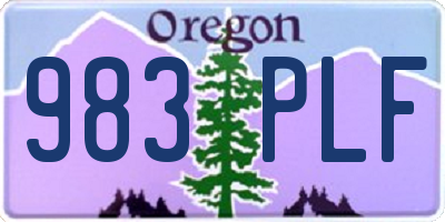 OR license plate 983PLF