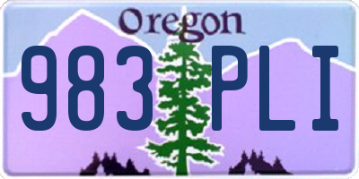 OR license plate 983PLI