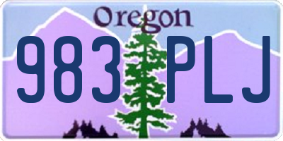 OR license plate 983PLJ