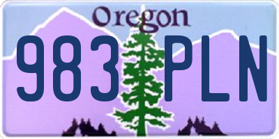 OR license plate 983PLN