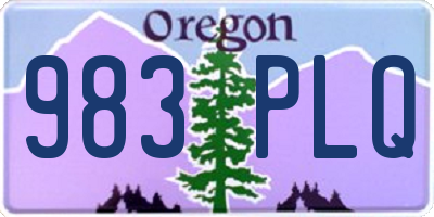 OR license plate 983PLQ