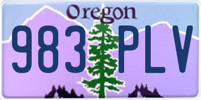 OR license plate 983PLV
