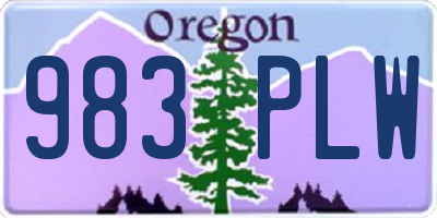 OR license plate 983PLW