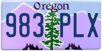 OR license plate 983PLX