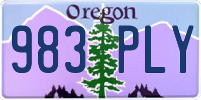 OR license plate 983PLY