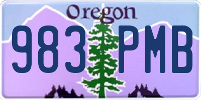 OR license plate 983PMB