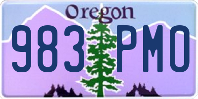 OR license plate 983PMO