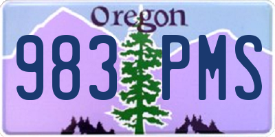 OR license plate 983PMS