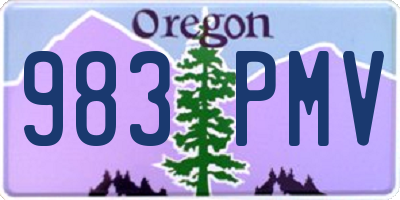 OR license plate 983PMV