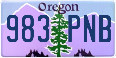 OR license plate 983PNB