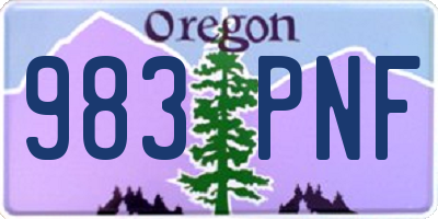 OR license plate 983PNF