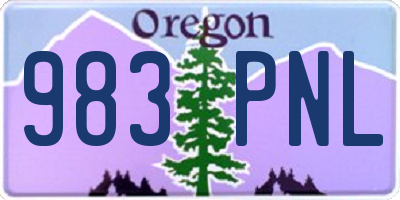 OR license plate 983PNL