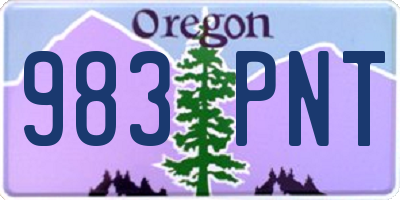OR license plate 983PNT
