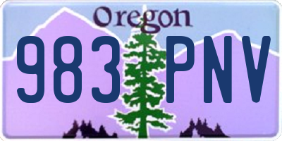 OR license plate 983PNV
