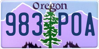 OR license plate 983POA