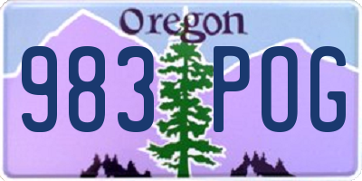 OR license plate 983POG