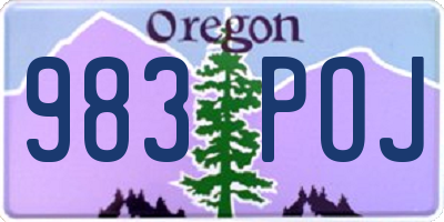 OR license plate 983POJ