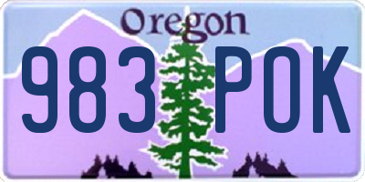 OR license plate 983POK