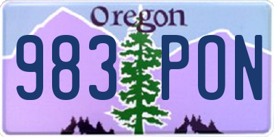 OR license plate 983PON