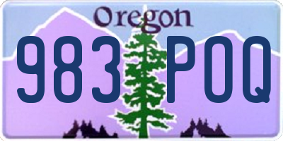 OR license plate 983POQ