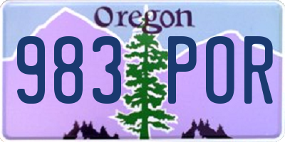OR license plate 983POR