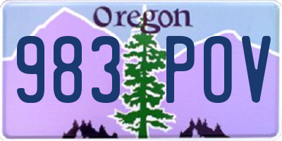 OR license plate 983POV