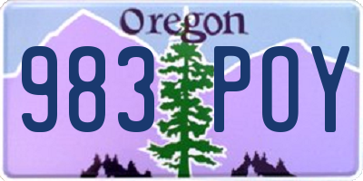 OR license plate 983POY