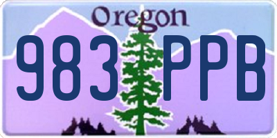 OR license plate 983PPB