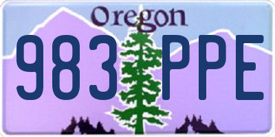 OR license plate 983PPE