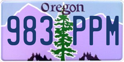 OR license plate 983PPM