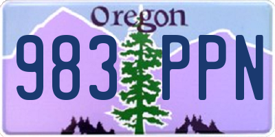 OR license plate 983PPN
