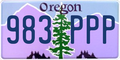 OR license plate 983PPP
