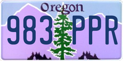 OR license plate 983PPR