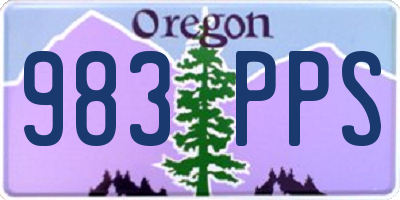 OR license plate 983PPS