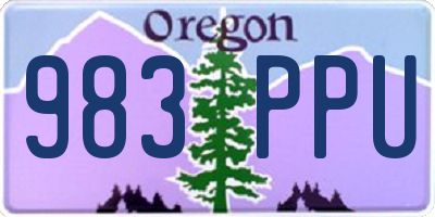 OR license plate 983PPU