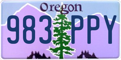 OR license plate 983PPY