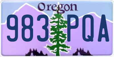 OR license plate 983PQA