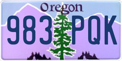 OR license plate 983PQK