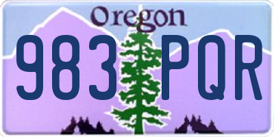 OR license plate 983PQR