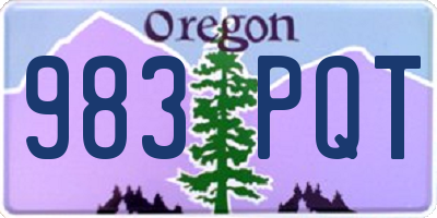 OR license plate 983PQT
