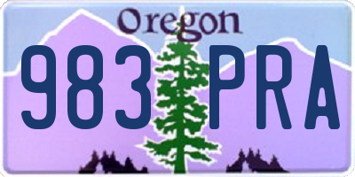 OR license plate 983PRA